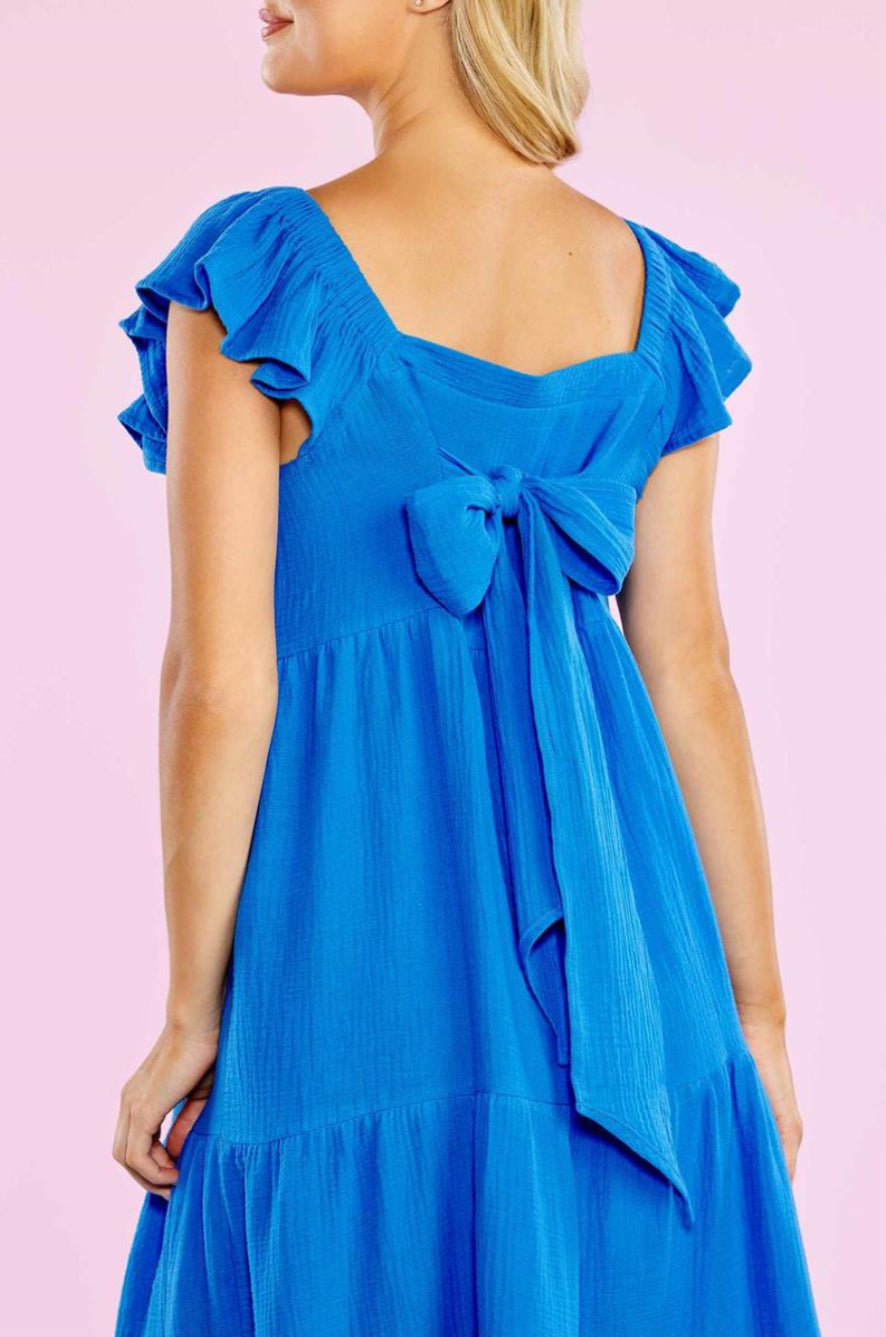 Blue Martha Maxi Dress Mudpie