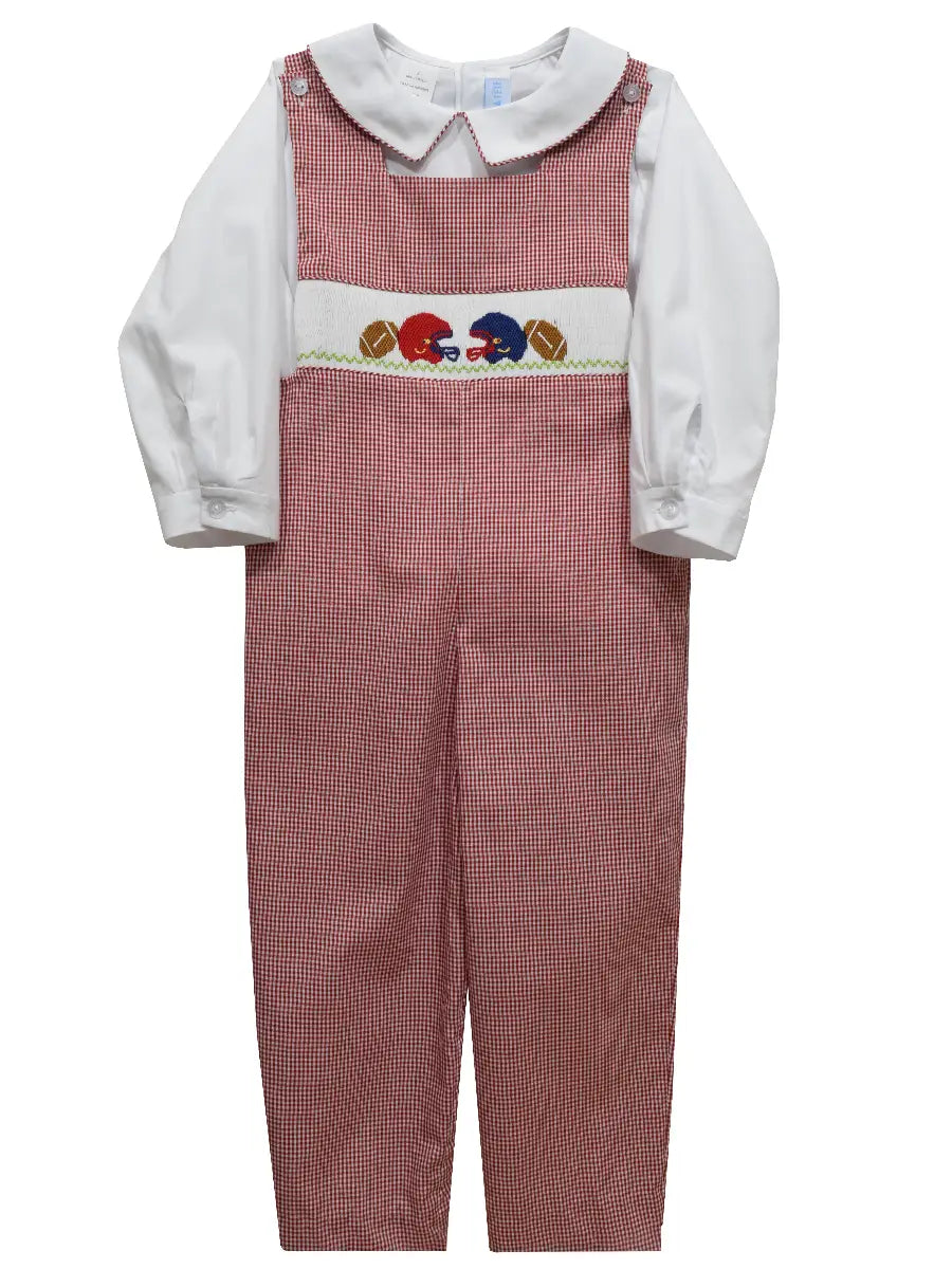 Football Smocked Boys Long Jon Jon & Shirt Long Sleeve