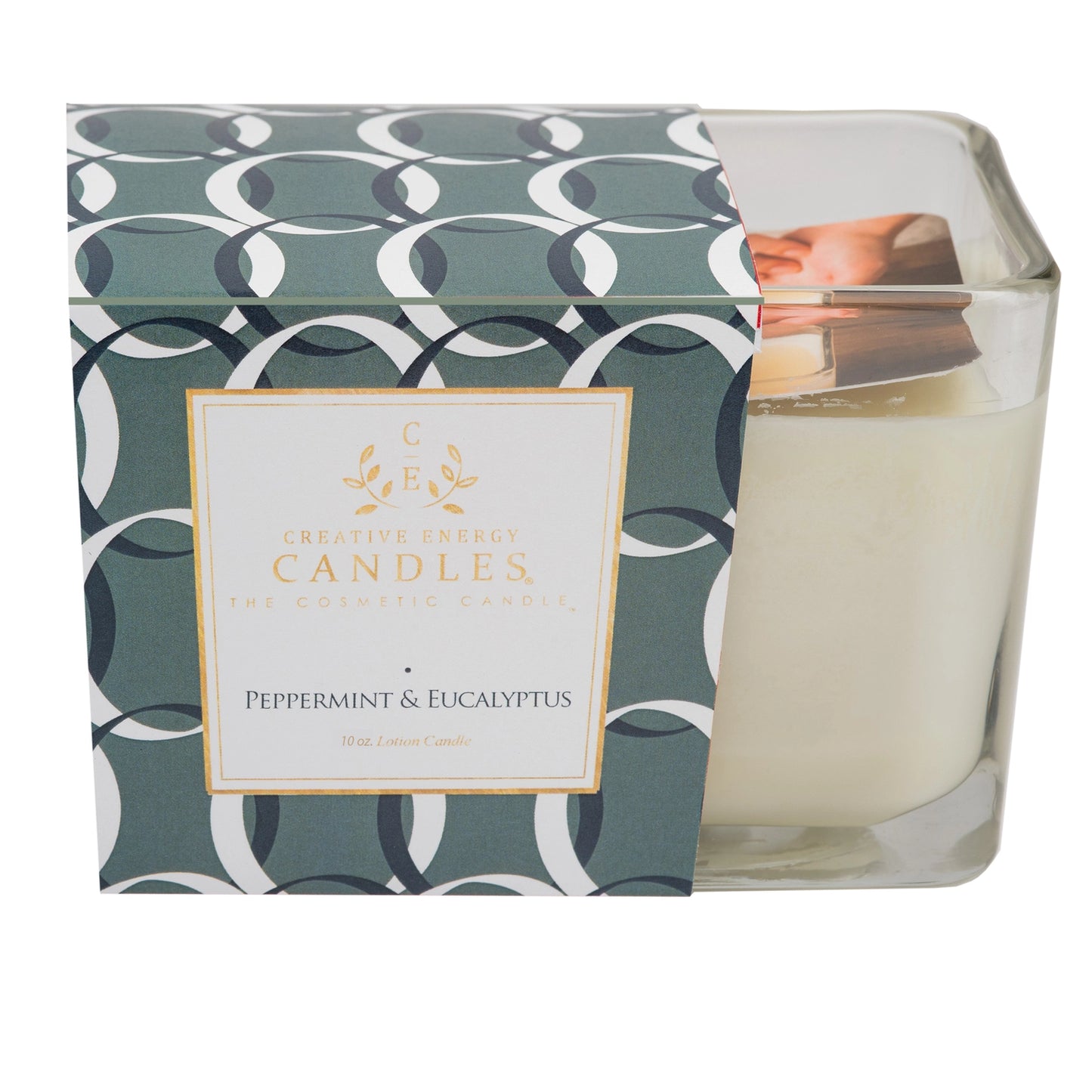 Peppermint & Eucalyptus: 2-in-1 Soy Lotion Candle Large 10 oz