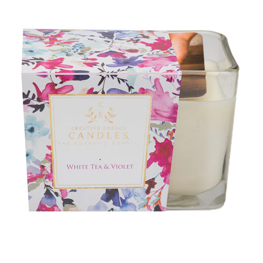 White Tea & Violet: 2-in-1 Soy Lotion Candle 6 oz