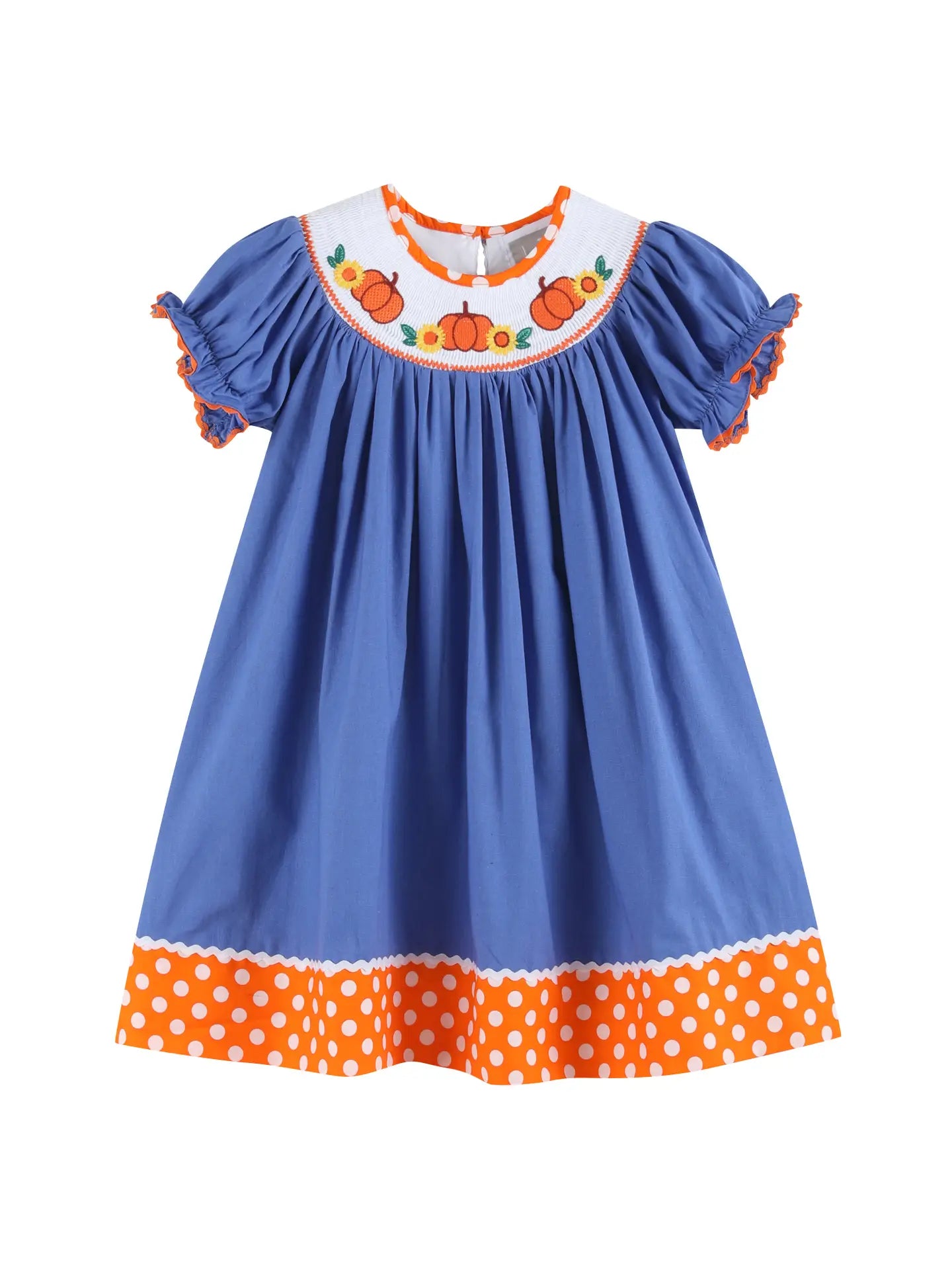 smocked pumpkin dress Girl's Floral 4 this bubble combines timeless charm with superior craftsmanship Lil cactus Cobalt Blue Turkey