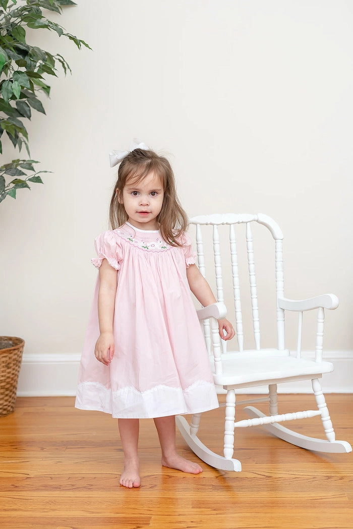 Light Pink Bunny Smocked Bishop Dress 2T Light Pink Bunny Smocked Bishop Dress 2T