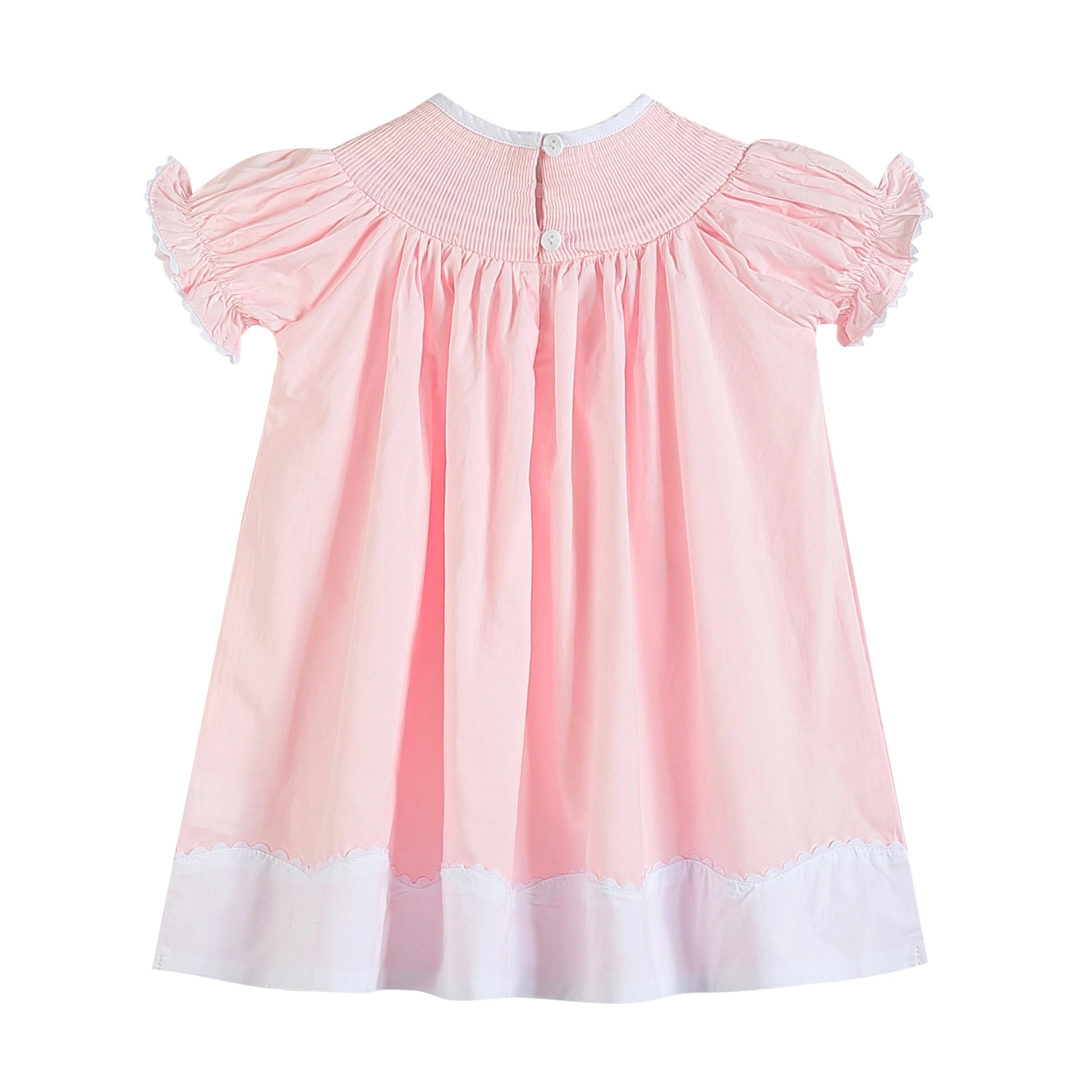 Light Pink Bunny Smocked Bishop Dress