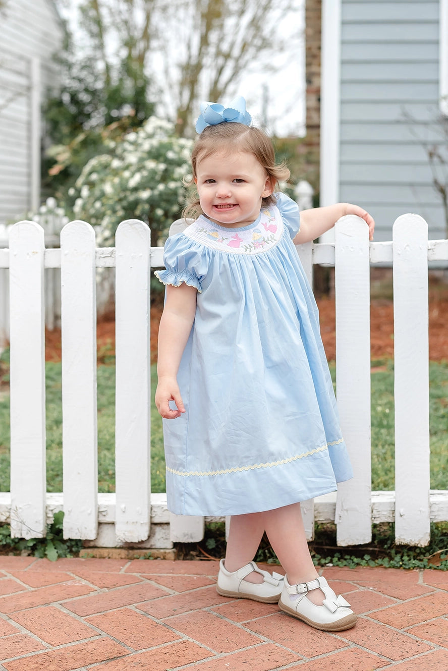 Light Blue Easter Smocked Bishop Dress 6-12 months Light Blue Easter Smocked Bishop Dress 6-12 months