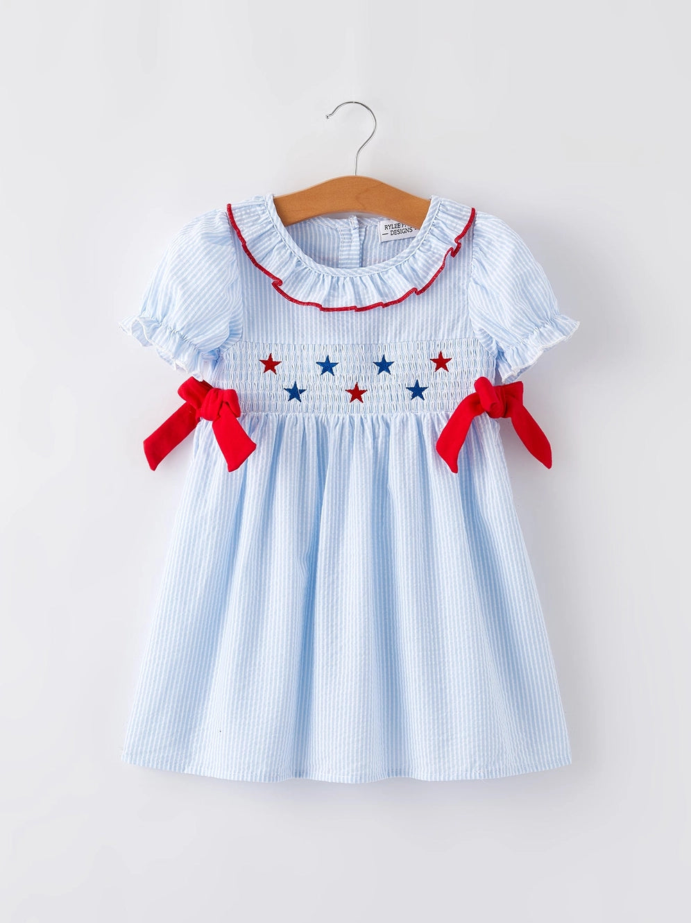 4th of July Plaid Girls Smocked Toddler Girl Dress 3 4th of July Plaid Girls Smocked Toddler Girl Dress 3