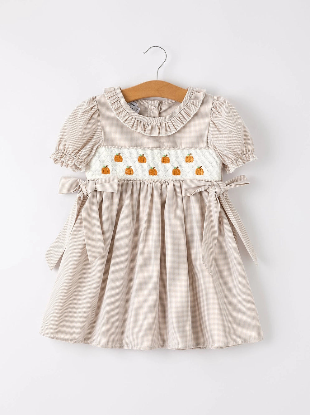 Halloween & Thanksgiving Pumpkin Embroidery Smock Plaid Girls Dress 4T Halloween & Thanksgiving Pumpkin Embroidery Smock Plaid Girls Dress 4T
