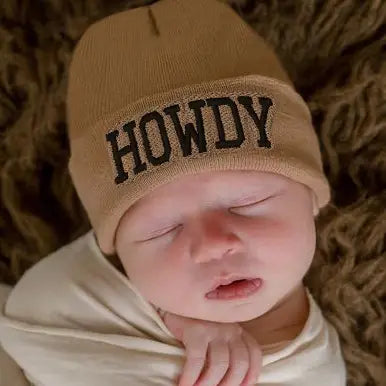 Howdy Baby Hat - Newborn and Baby Hospital Hat Many Colors 0-3m