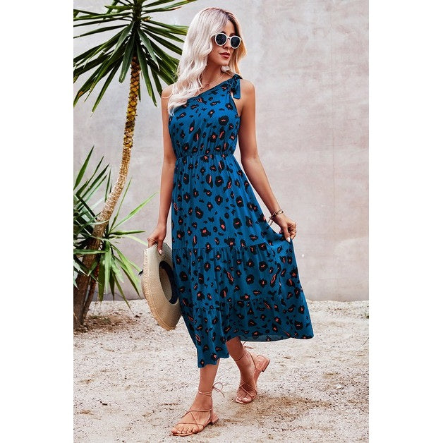 open lace back dress One Shoulder Maxi Dress main image 1