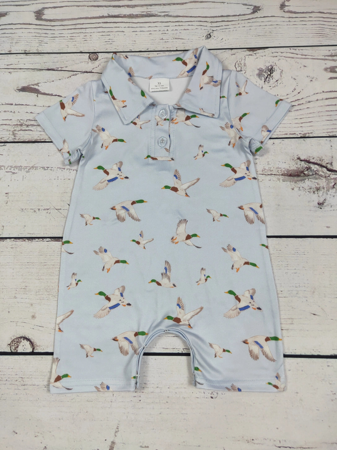 Duck Printed Baby Boy Romper