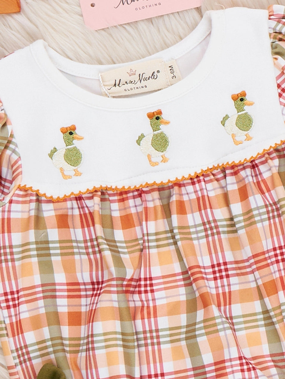 Mallard Duck Embroidered Ruffle Romper