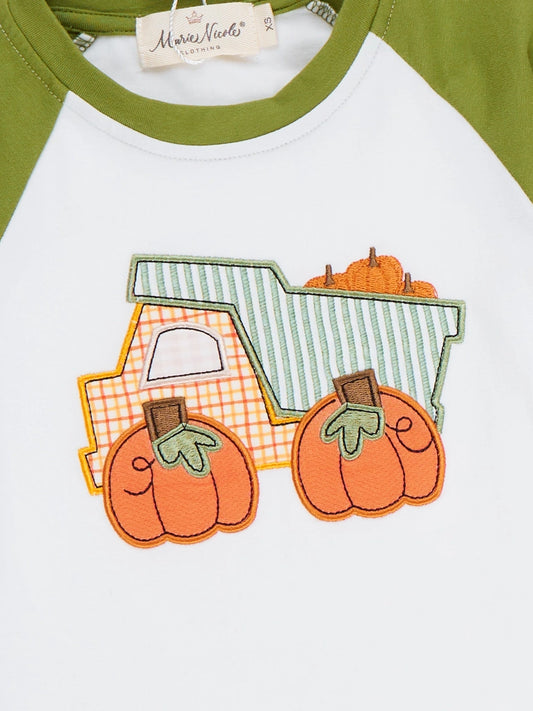 Pumpkin Hauler Crew Embroidered Top