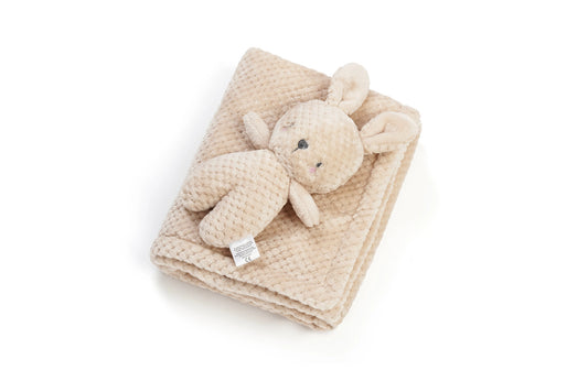 Baby Blanket with Plush Bunny or Bear Toy