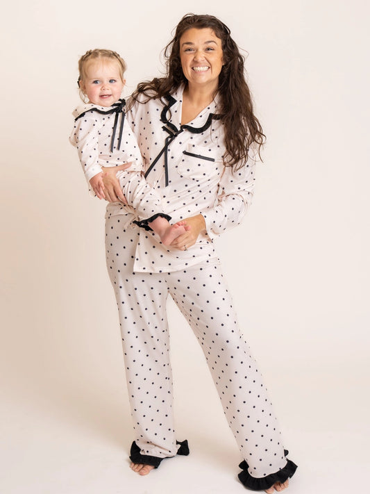 Mom and Me Polka Dot Ruffle Pajama