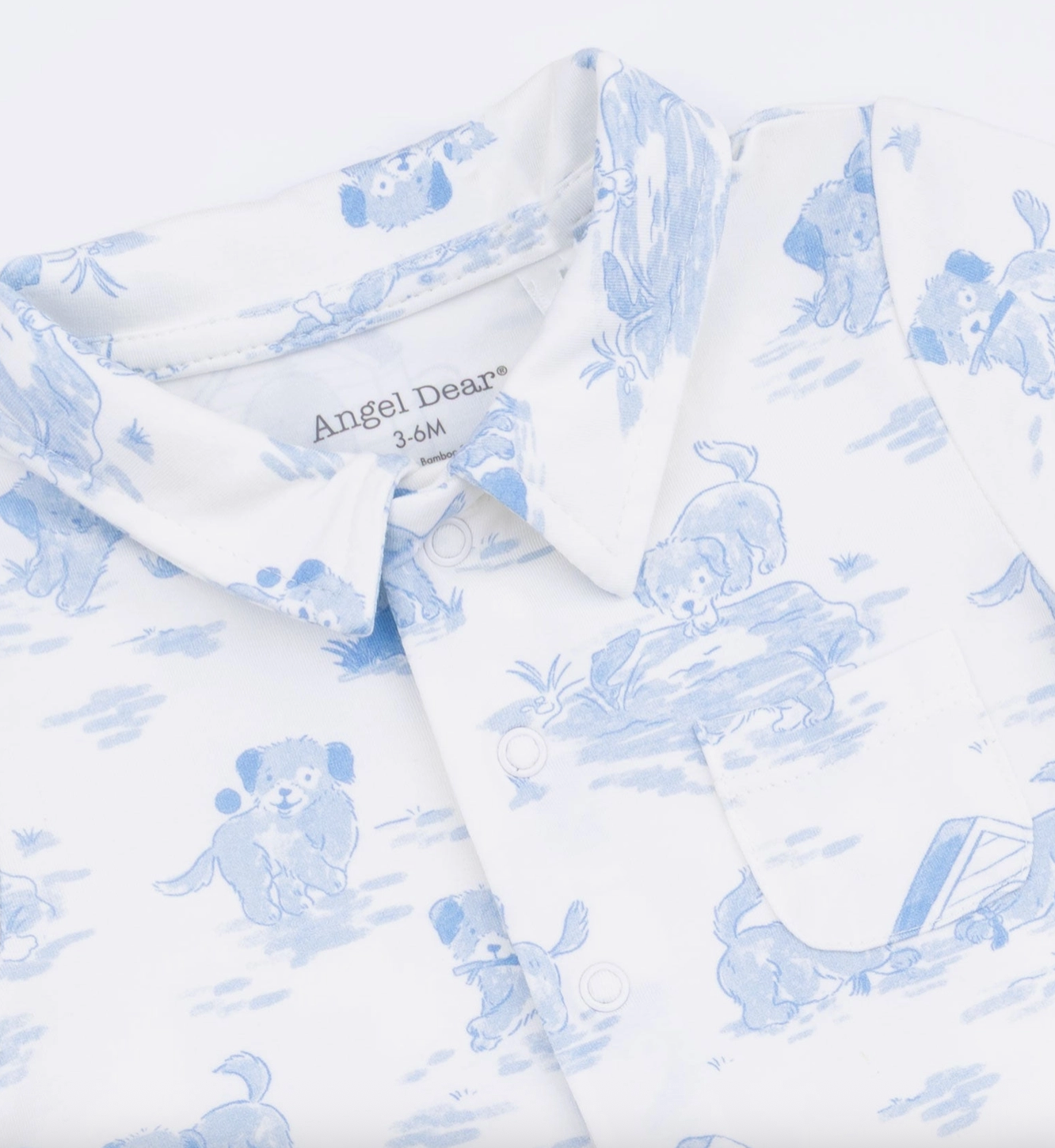 Puppy Toile Blue Polo Shortie