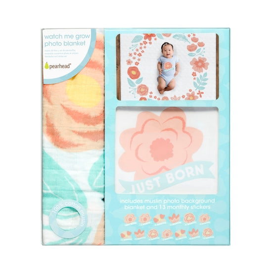Pearhead Watch Me Grow Milestone Blanket - Floral