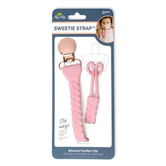 itzy ritzy Sweetie Strap Silicone One-Piece Pacifier Clip - Multiple Colors