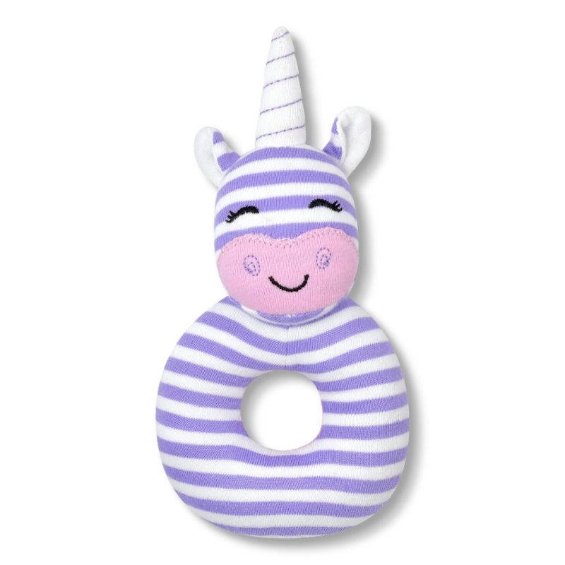 Organic Farm Buddies Cupcake the Unicorn teething rattle