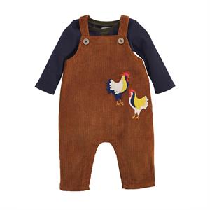 mudpie - Rooster Overall Set