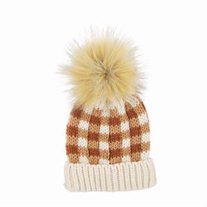 mudpie - Gingham Pom Pom Hat