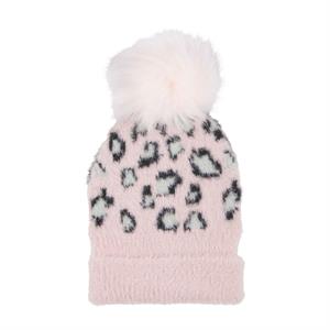 mudpie - Fuzzy Knit Leopard Hat