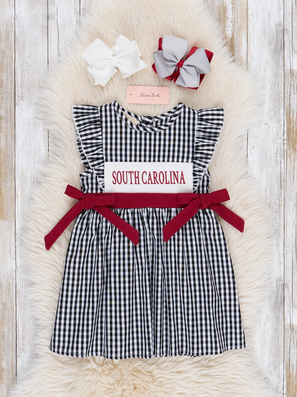 South Carolina Smocked Gingham Dress