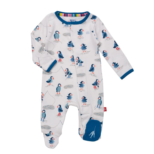 Magnetic Me stud puffin organic cotton magnetic parent favorite footie