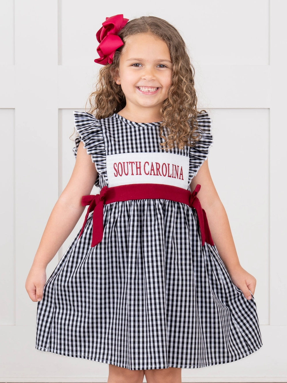South Carolina Smocked Gingham Dress