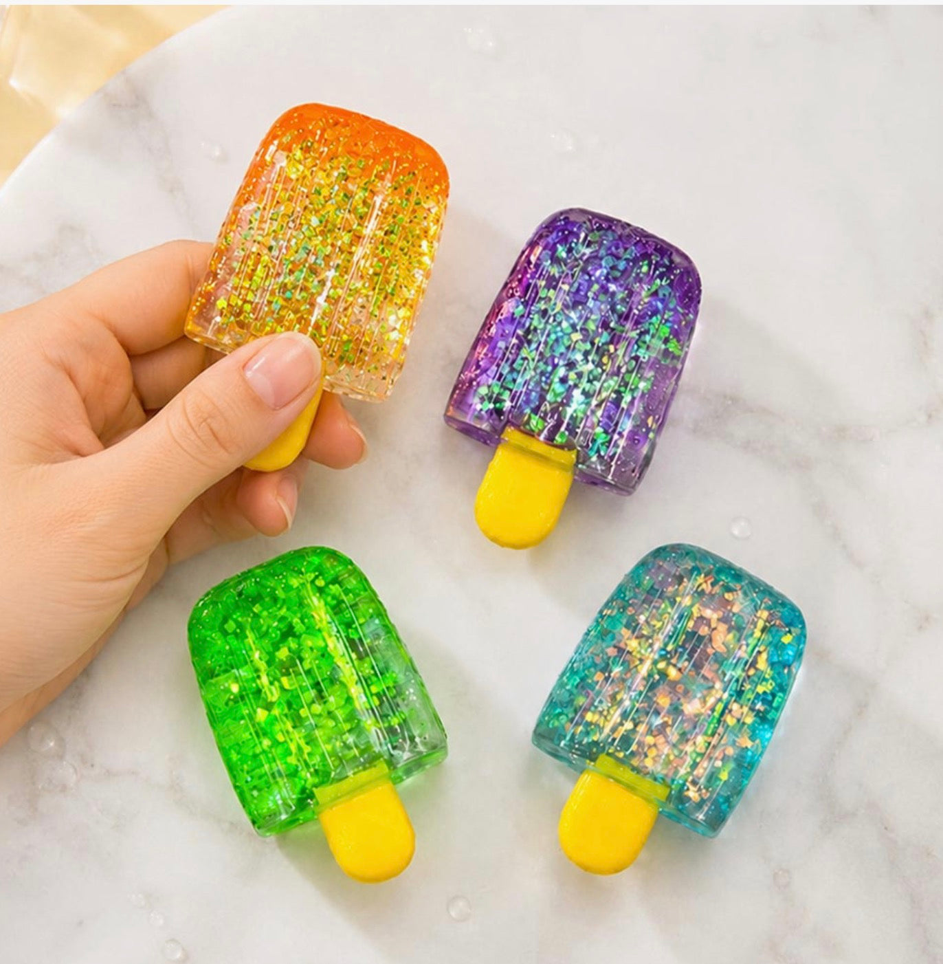 Glitter Popsicle Squeeze Squishy Stress Relief Toy