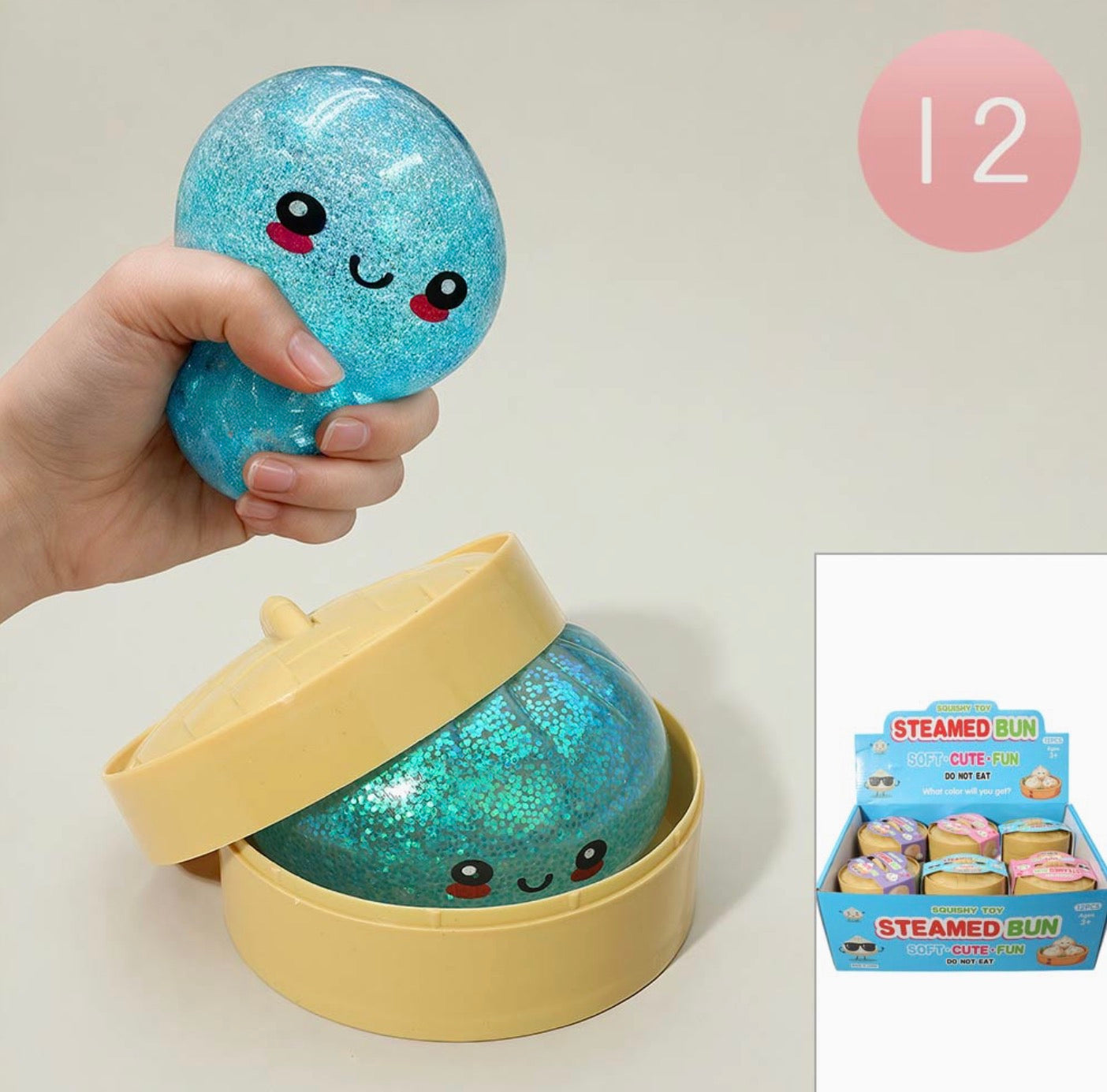 Mystery Squishy Glitter Dumpling Stress Relief Toy