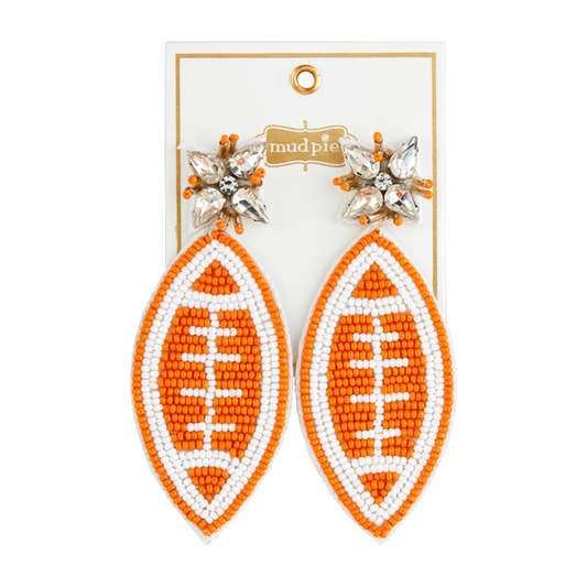 Orange Gameday Beaded Earrings