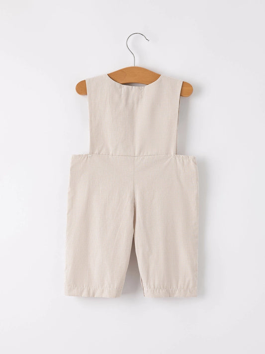 Halloween & Thanksgiving Pumpkin Smock Embroidered Boys Romper