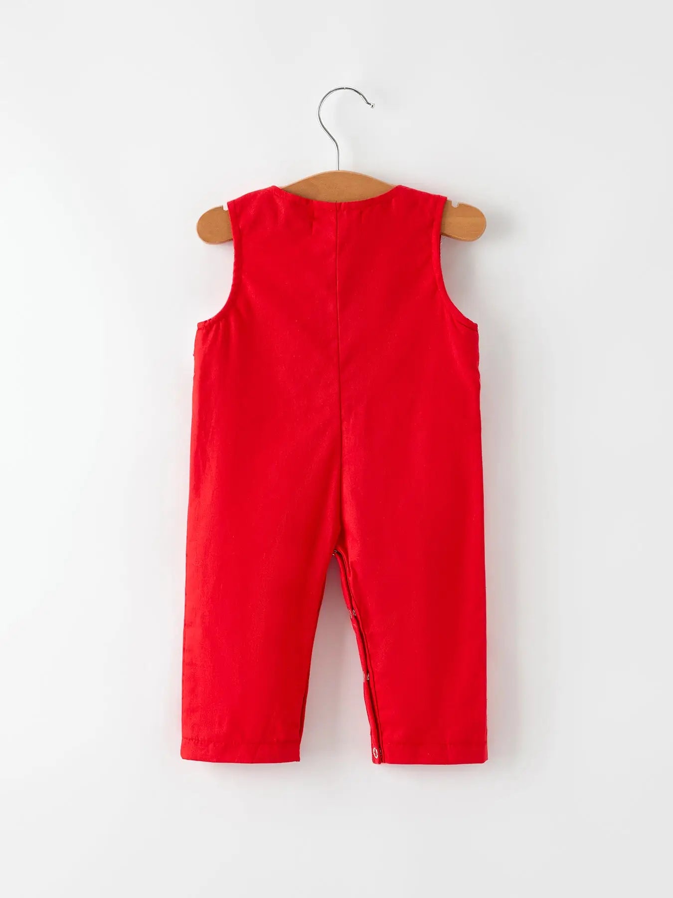 Christmas Cheer: Red Holiday Baby Boys Romper with Cute Embroidery