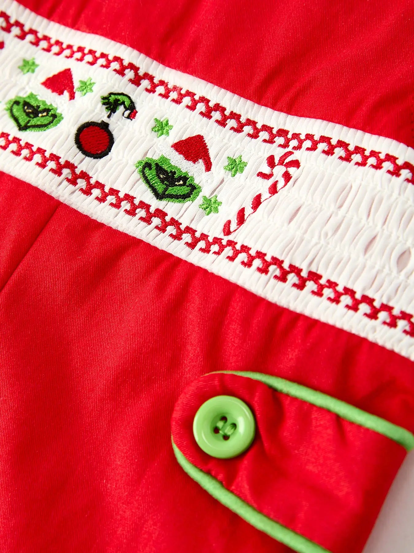 Christmas Cheer: Red Holiday Baby Boys Romper with Cute Embroidery
