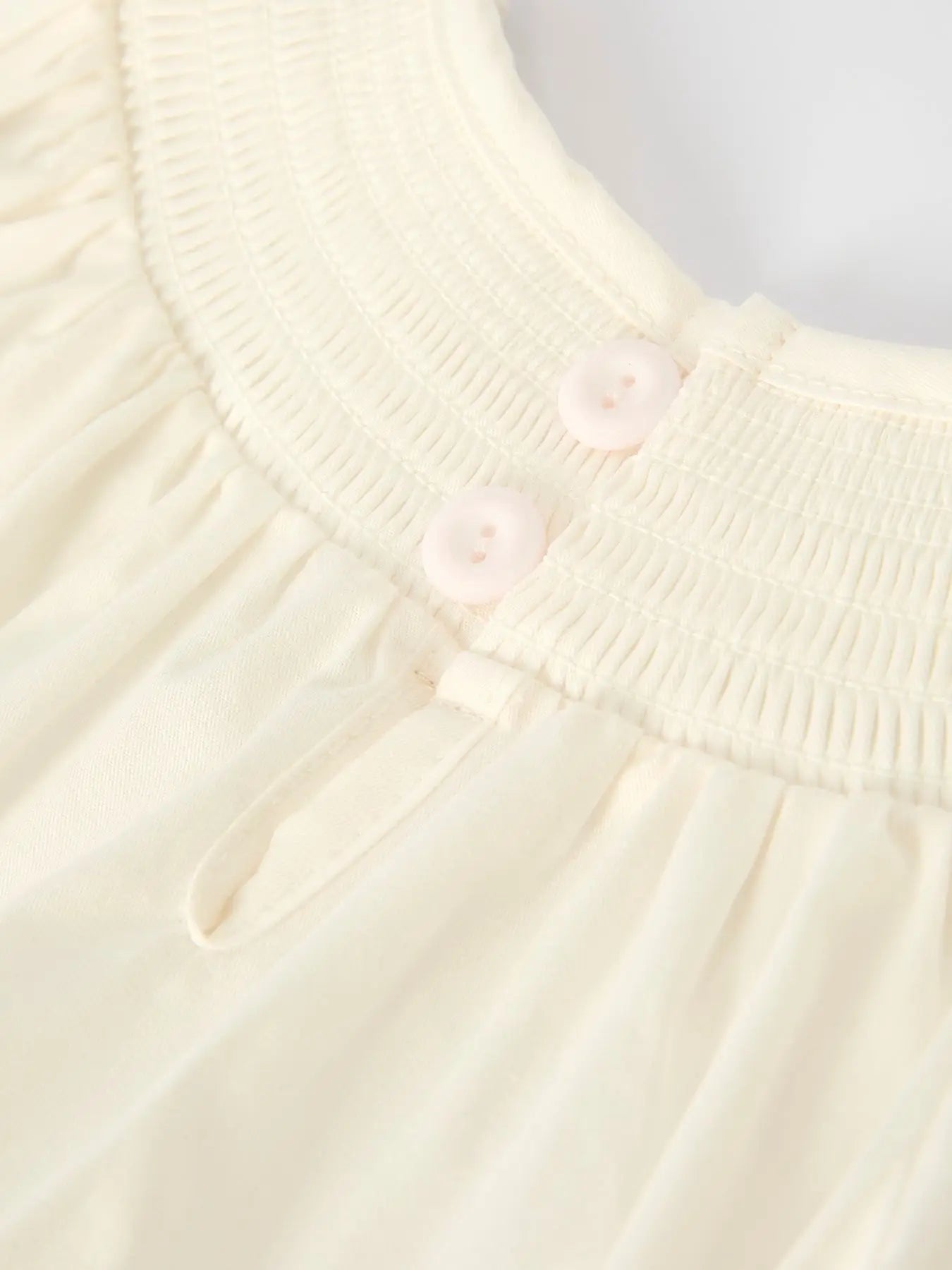 Christmas Girl's Romper : Delicate Embroidery with Red Bow Details