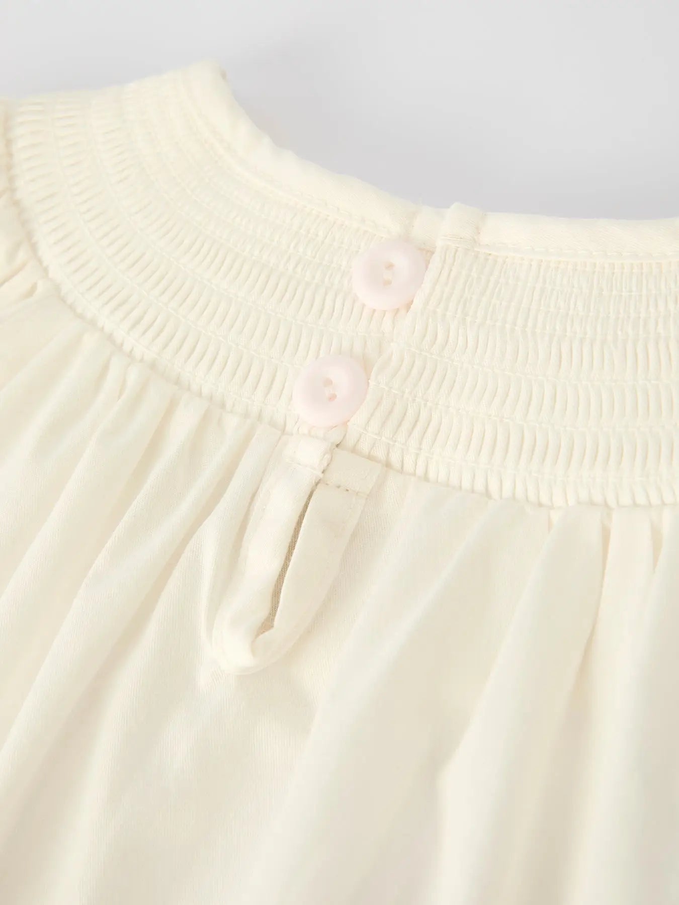 White Christmas Girl's Dress: Delicate Embroidery with Red Bow Details
