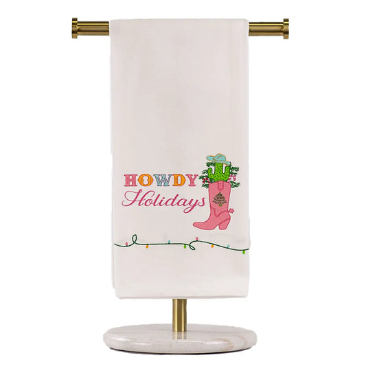 Howdy Holidays Hand Towel White/Multi 20x28