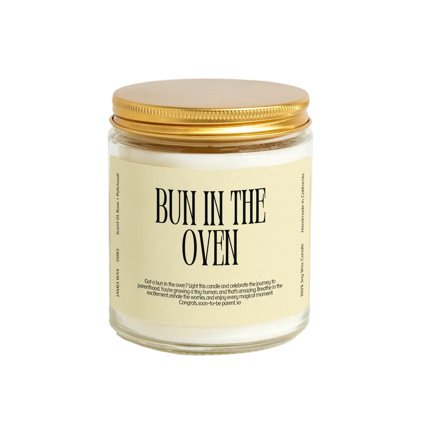 Baby Shower Expecting Moms Bun in the Oven Candle Expecting Pregnancy Gift Coconut + Orange