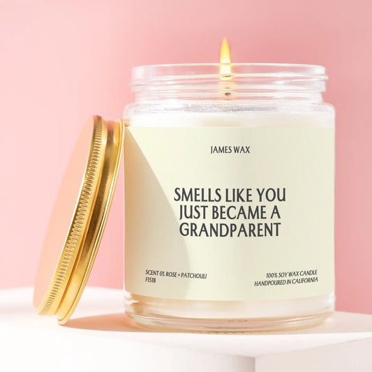 New Grandparent Gift Grandparent Candle Family Milestone Grandparent Grandchildren Coconut + Orange