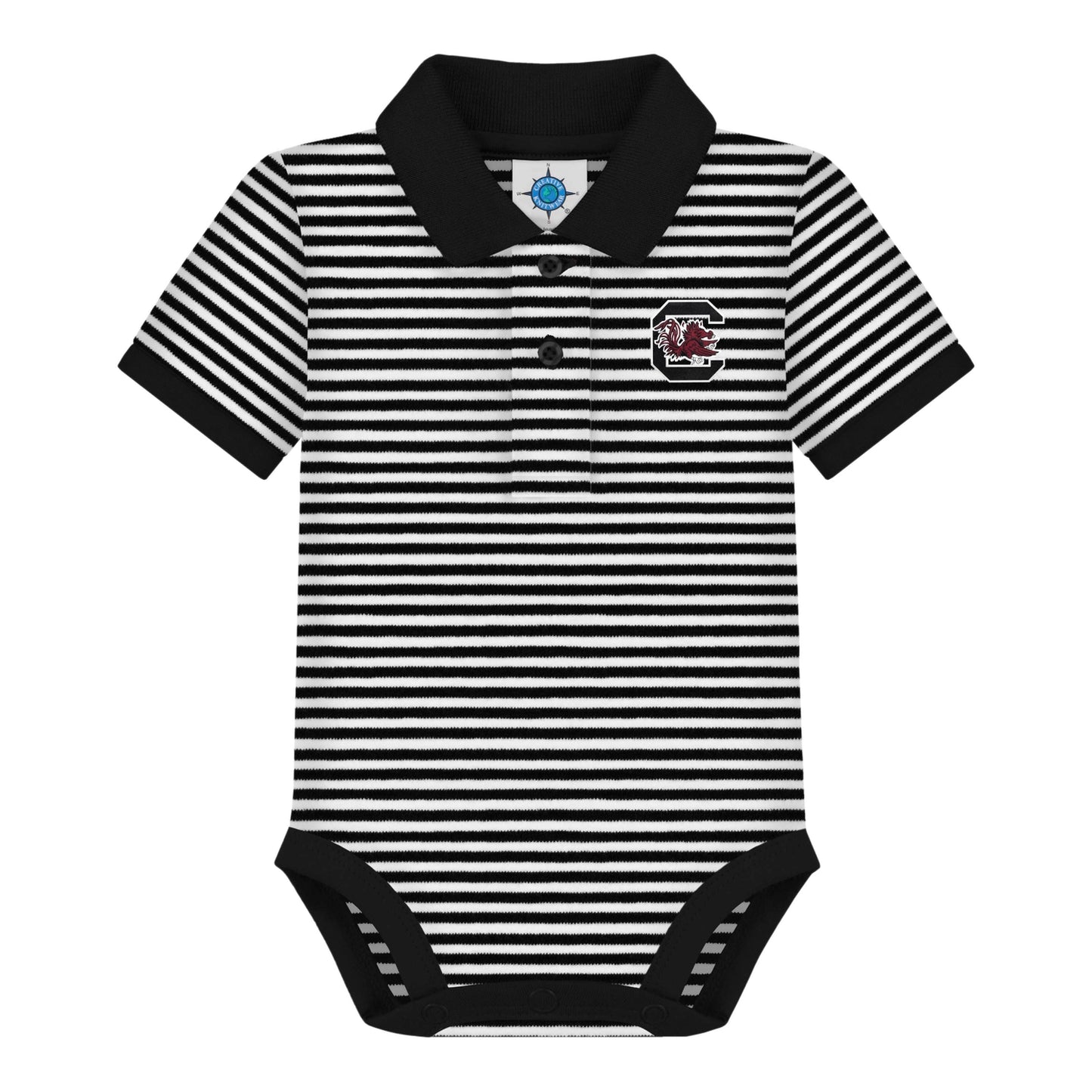 South Carolina Gamecocks Striped Infant Polo Bodysuit