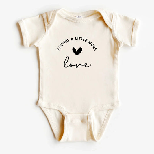 Adding A Little More Love Baby Bodysuit | Announcement