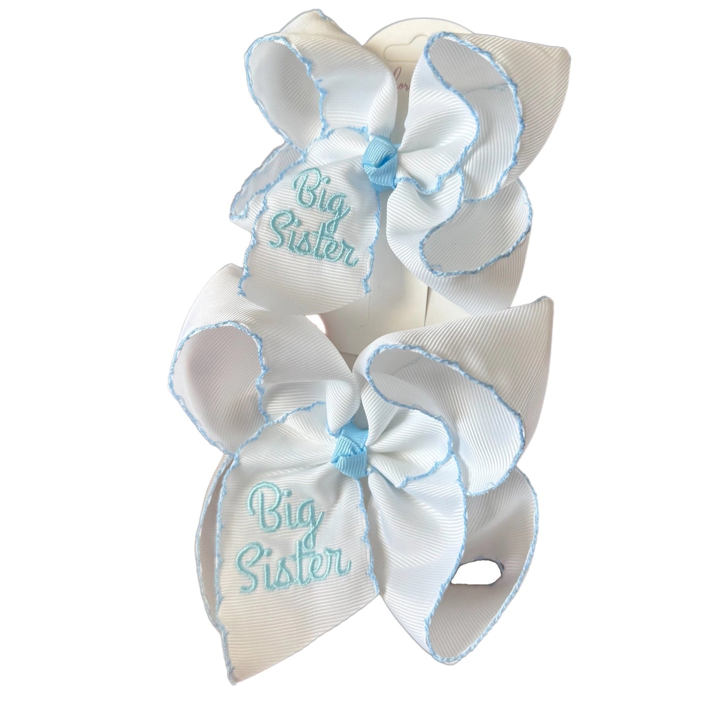 Big Sister Embroidered Moonstitch Hair Bow