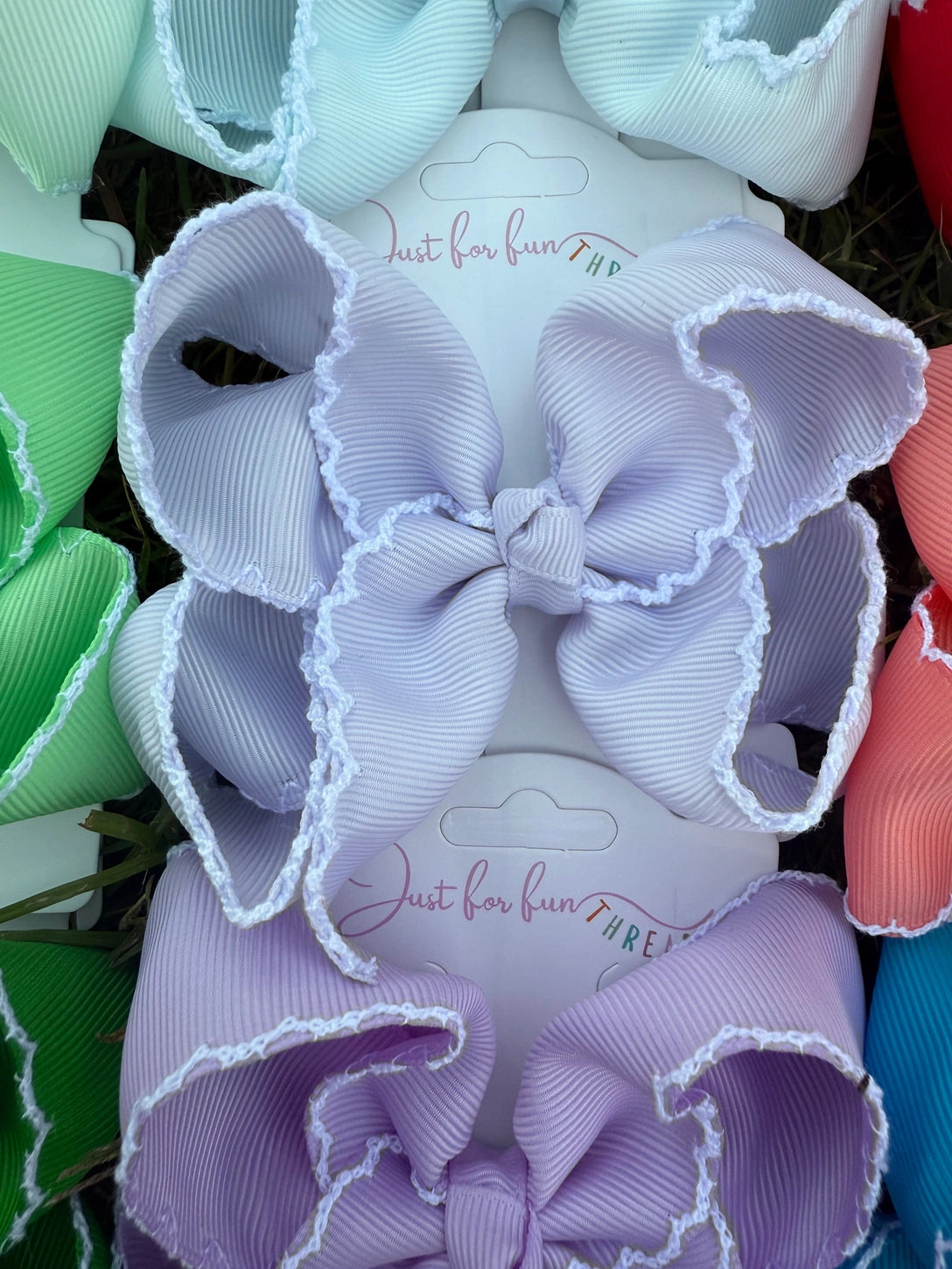 Tiny Fin Hair Bows- Light Pink, Light Purple, Mint