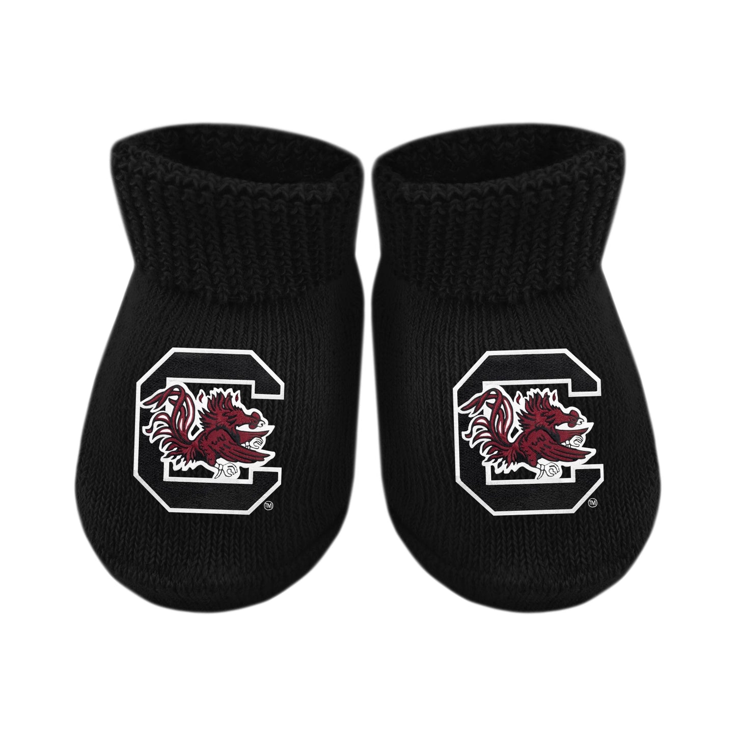 South Carolina Gamecocks Newborn Bootie Sock in Gift Box - Garnet, Black