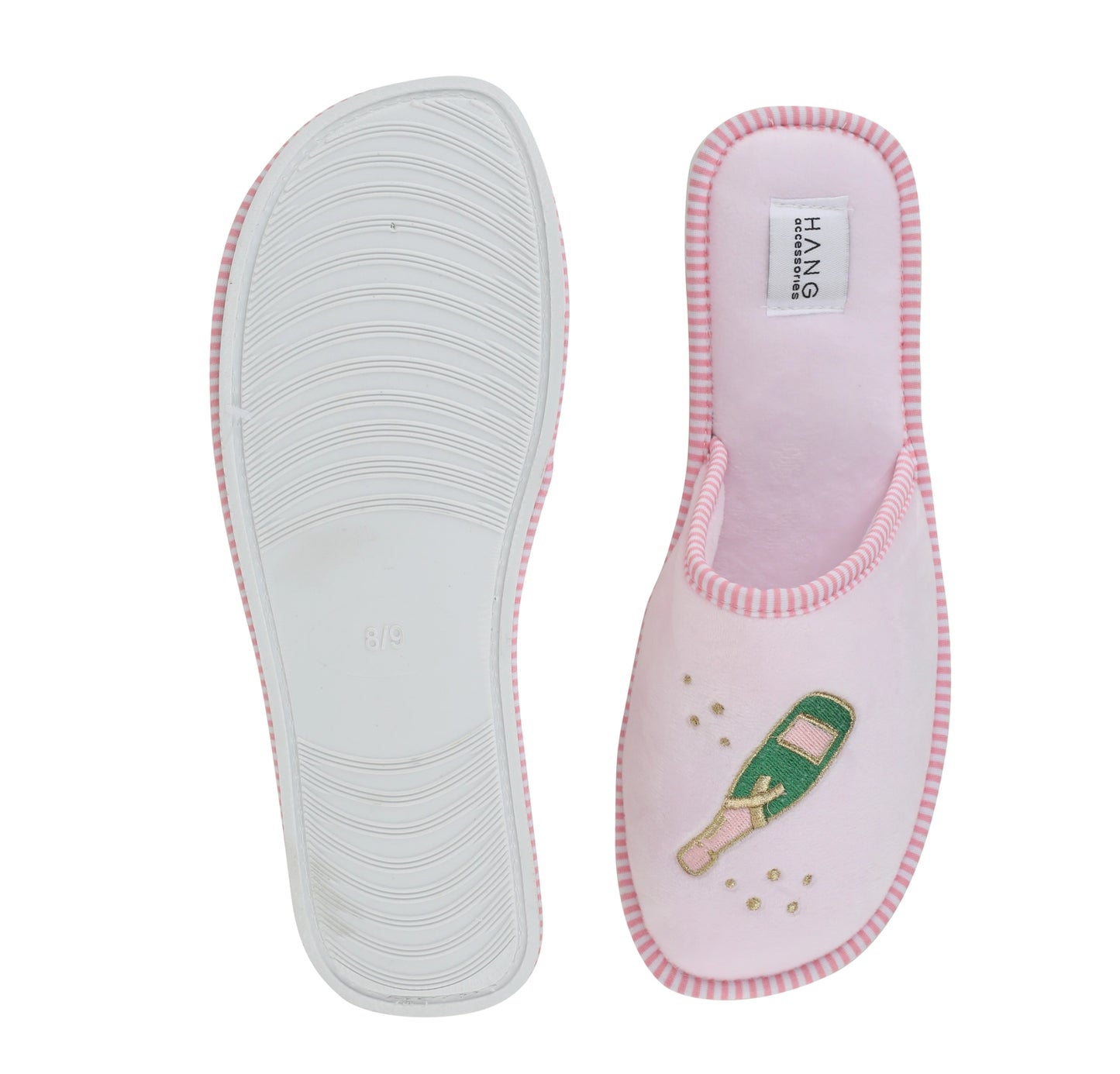 Champagne Foldable Travel Slippers & Pouch Set