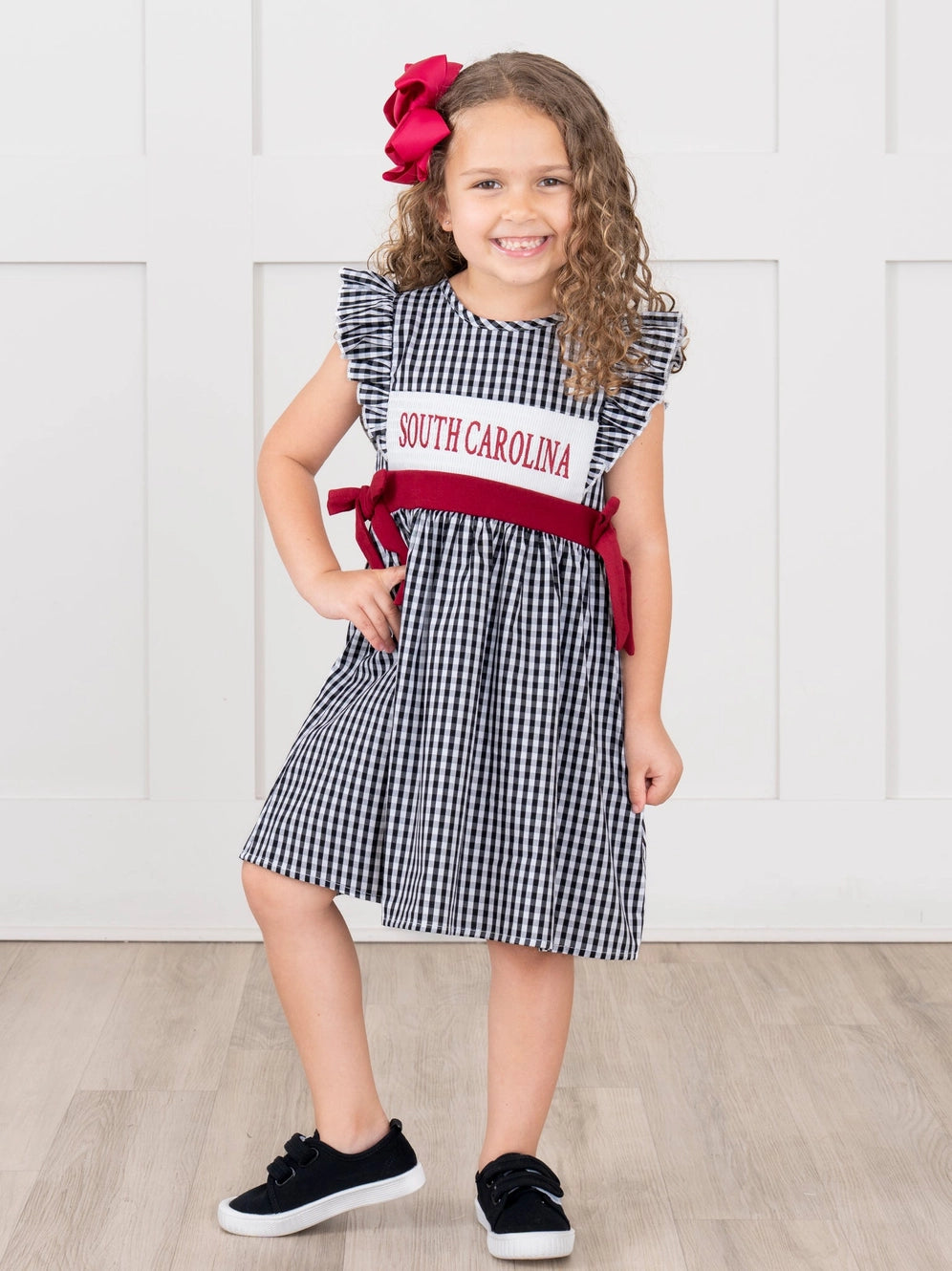 South Carolina Smocked Gingham Dress