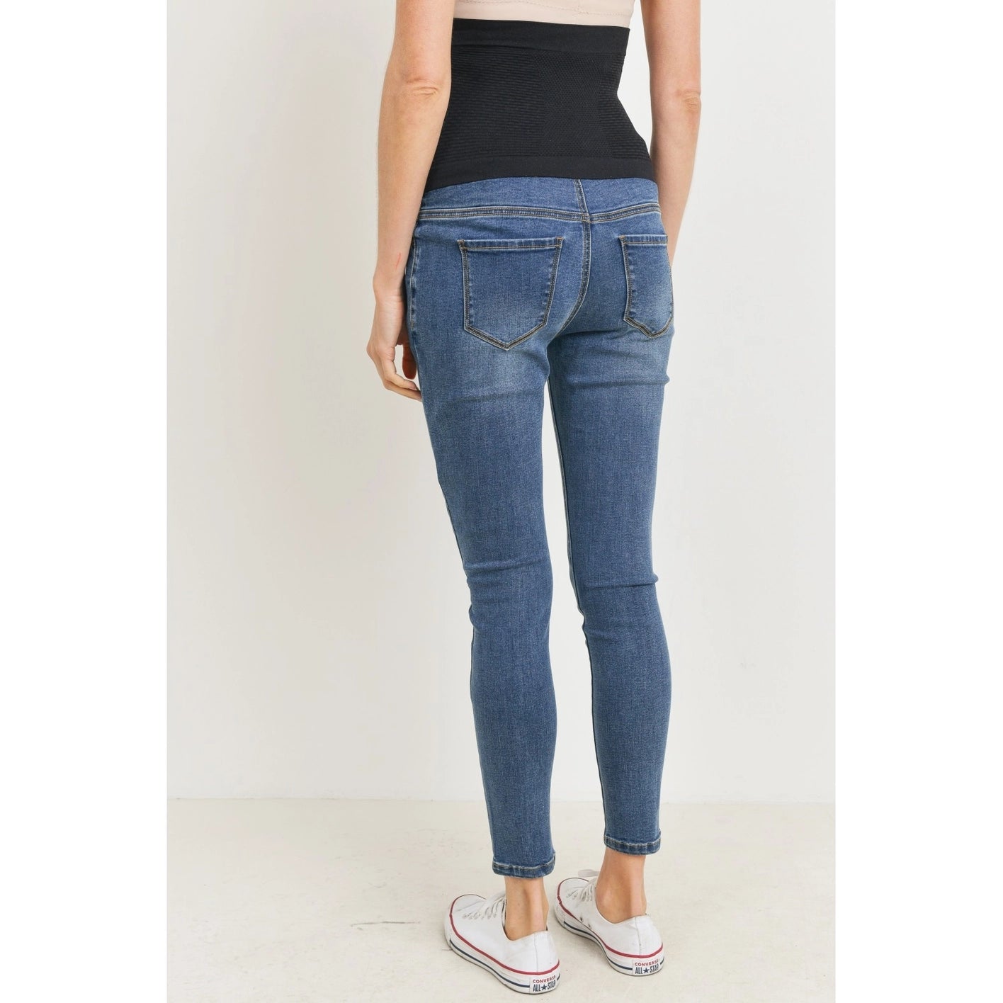 Stretch Maternity Skinny Jeans with Full Panel