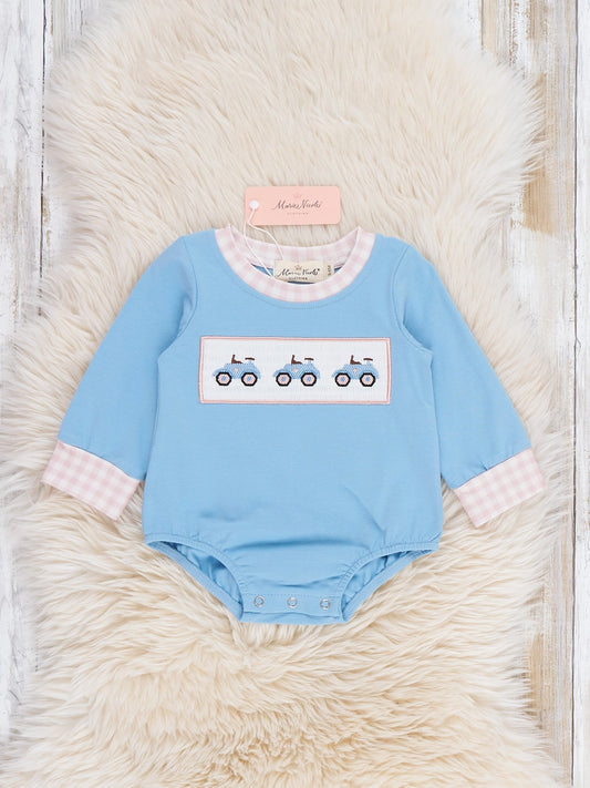 Farm Days Tractor Smocked Romper