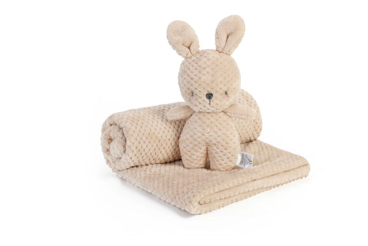 Baby Blanket with Plush Bunny or Bear Toy