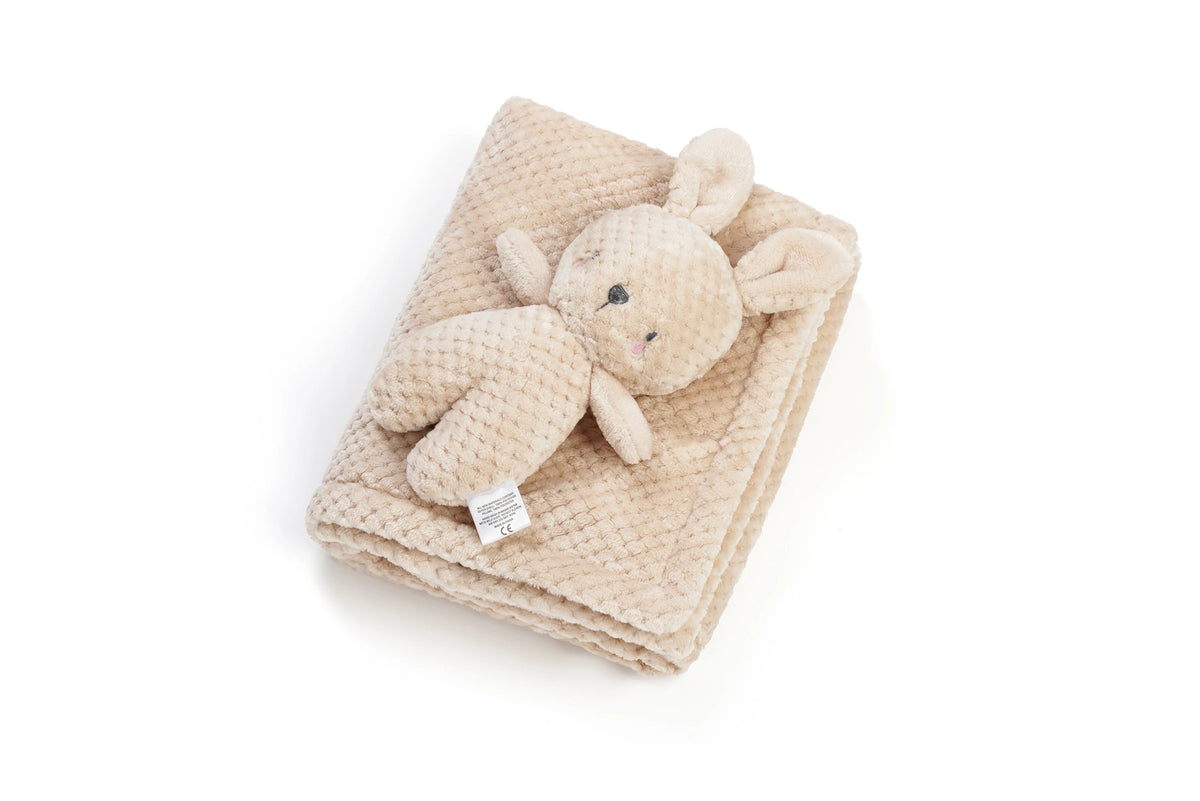 Baby Blanket with Plush Bunny or Bear Toy