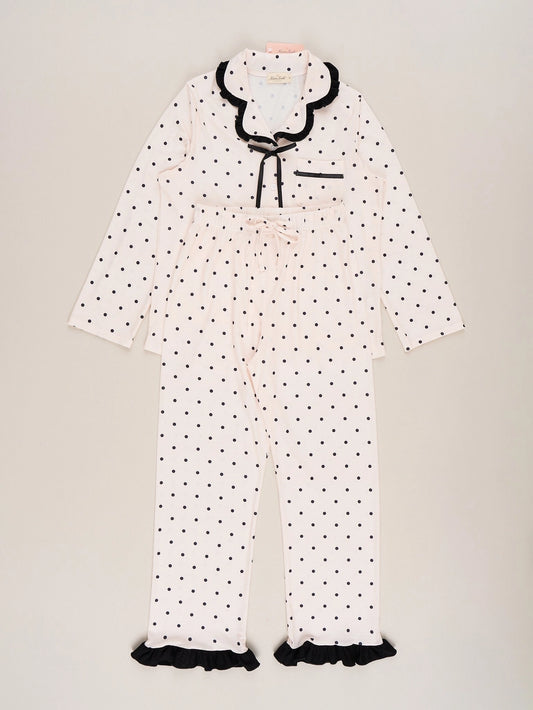 Women’s Mom & Me Polka Dot Ruffle Pajama